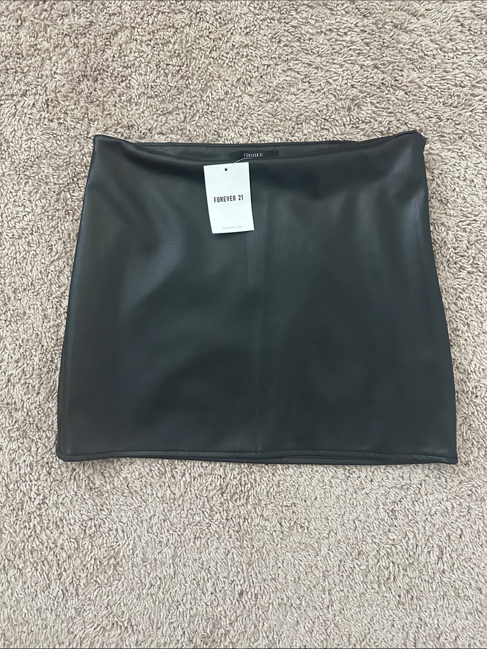 Forever 21 Black Faux Leather Skirt with NWT